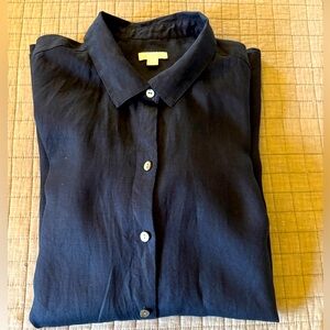 J. Jill Blue Linen Top, Size 2XL
